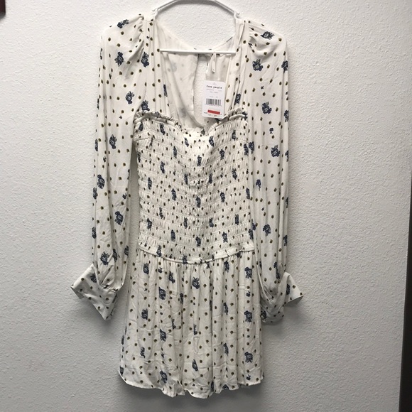 Free People Two Faces Print Mini Dress, Ivory - Picture 2 of 4